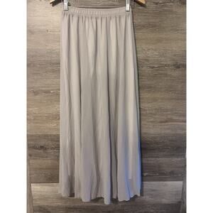 Skirt Maxi Long Light Gray Lined Elastic Waist Sz Medium Lace Girl New Formal